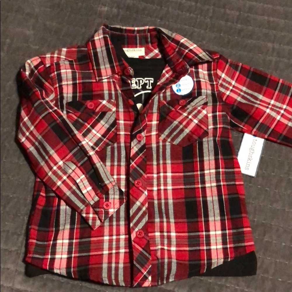 2Piece Plaid Long sleeve Shirt & T-shirt NWT Boys